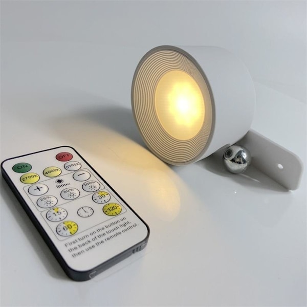 Genopladelig LED-væglampe med 3 farvetilstande, 3 lysstyrkeniveauer sort berøringskontrol (2pack)