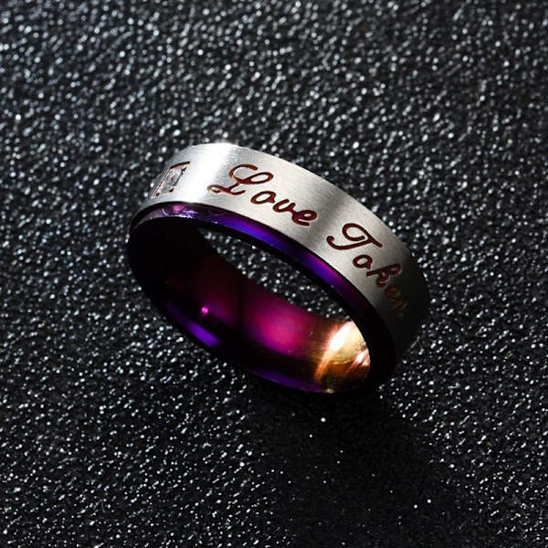 Violetti rakkauspari | Kaiverretut timanttihäärenkaat hänelle 6mm miesten koko 7