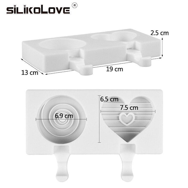 Silikon Glassformar Ice Lolly Forms Frys Glass Bar Formar Maker Vit JSC3075