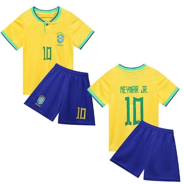 Neymar Jr. #10 Brasilien fotbollströja och shorts Set - barn &am #28 (160CM)