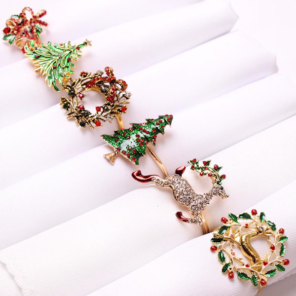 Servietringe Juleferie Thanksgiving Julepynt Julepynt ca 6 stk / snemand 2