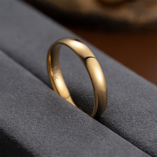 Graverad bollelegans: 18k guld &amp; sterling silver lyxring för 4mm guld 18k nr 13