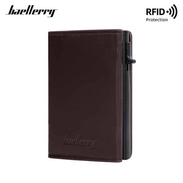 Baellerry RFID-blockerande smal plånbok med automatisk popup-kor kaffe