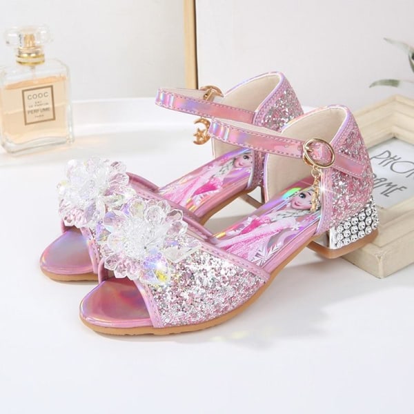prinsesse elsa sko børn fest sko pige sølv farvet 19,5 cm / størrelse 31