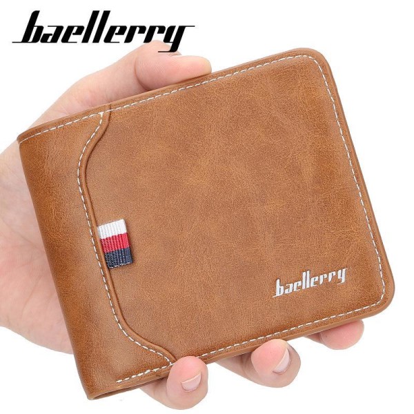 Baellerry kort plånbok för män Multi-card Position Tri-fold Coin Brun