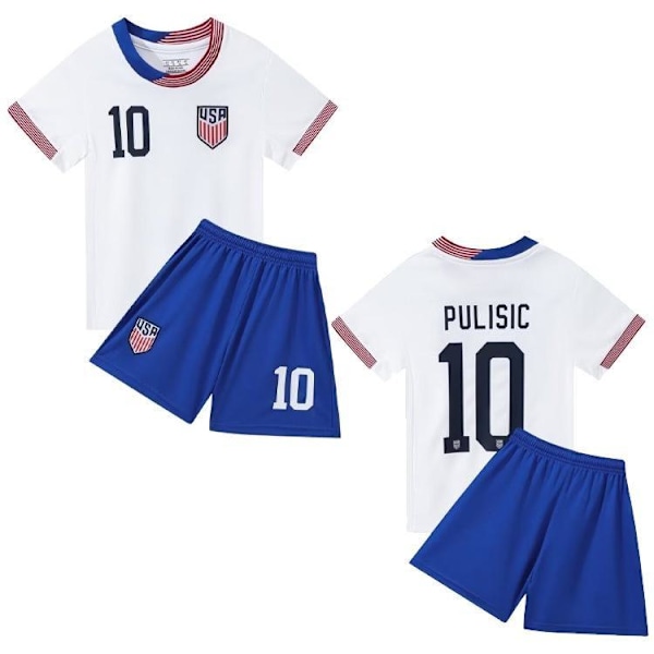 USA Hjem No. 10 Pulisic Fodboldtrøje og Shorts til Børn og Voksne #14 (90 cm)
