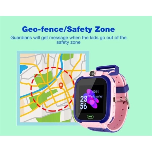Smartwatch smart ure børn armbånd børn GPS vandtæt lyserød