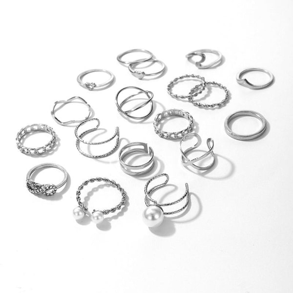 All fingers ring ringar set med olika mönster