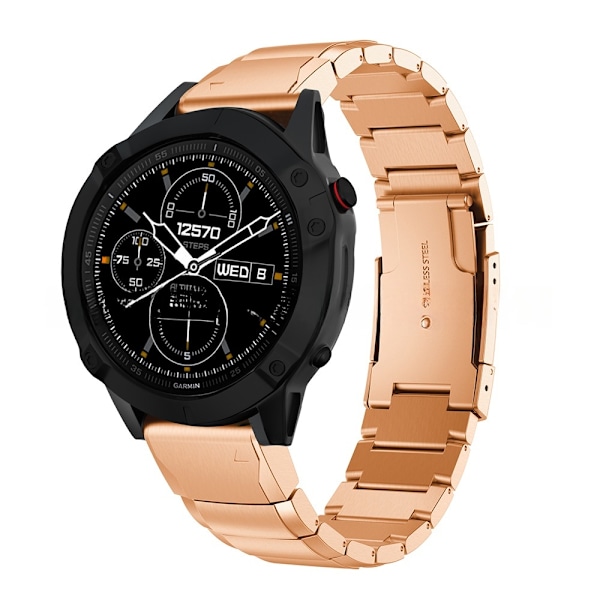 armbånd stål Garmin Fenix ​​6X/fenix 6s/fenix 6 26 mm sort (fenix 7x/6X/5x)
