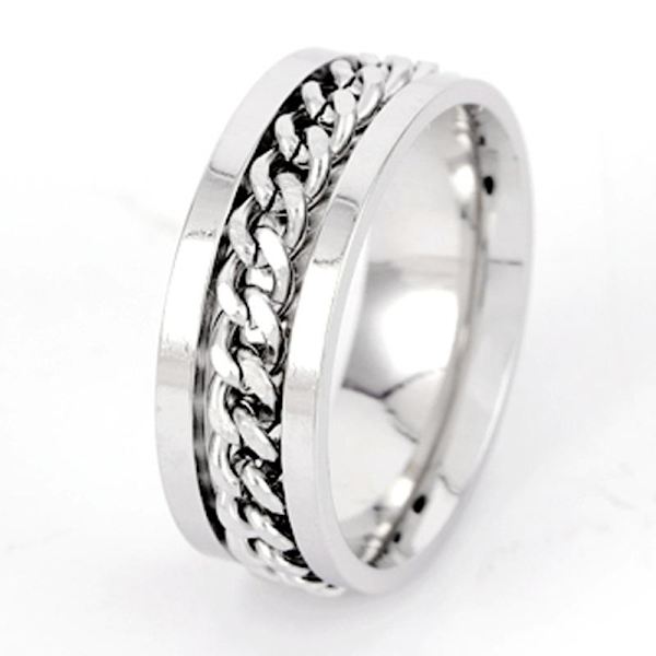 antistress spinner roterande fidget ring ringar vit Size6/16.4mm