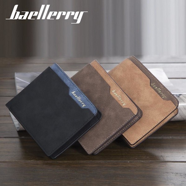 Baellerry Super Thin Casual miesten lompakot Bifold korttikotelo Br musta