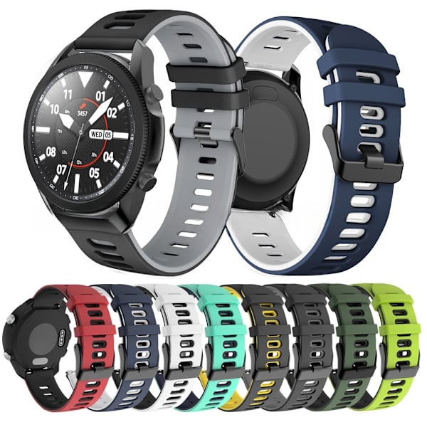 armbånd silikone Garmin Forerunner 245/645 20mm 22mm grøn/sort A (22 mm)