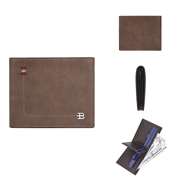 Baellerry Vintage retro kortlompakko miehille - RFID-suojattu ruskea