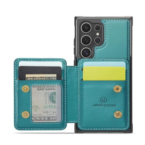 (Til Samsung Galaxy S21) Magnetisk tegnebogs etui med RFID-beskyttelse og stativ til [telefonmodel] sort