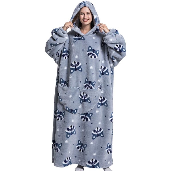 140CM-overdimensioneret sweatshirttæppe med hættetrøje Blød varm fleece Ba alpaca