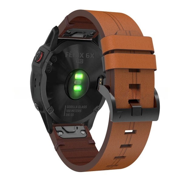 armbånd læder Garmin 7x/6x/5x lysebrun (7x/6x/5x)