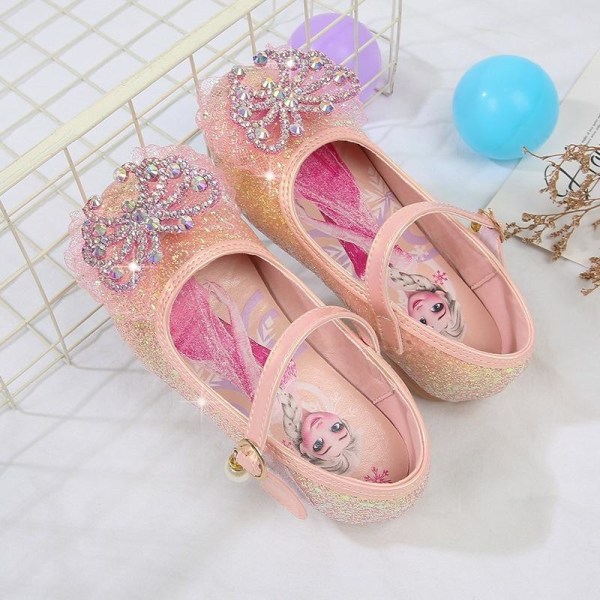 prinsesse elsa sko børn fest sko pige pink 17 cm / størrelse 26