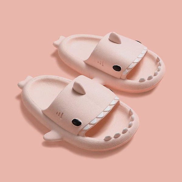 tøfler haj shark slippers shark slides barnetøfler rosa 200 (innvendig 20 cm)