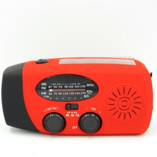 krank radio nødradio med lommelygte soloplader powerbank