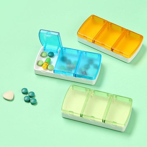 medicinbox / dosett / dosering piller dosa medicin burk 3 fack grön
