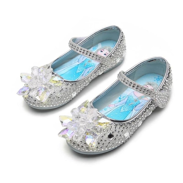 prinsesskor elsa skor barn festskor silverfärgad 17cm / size27