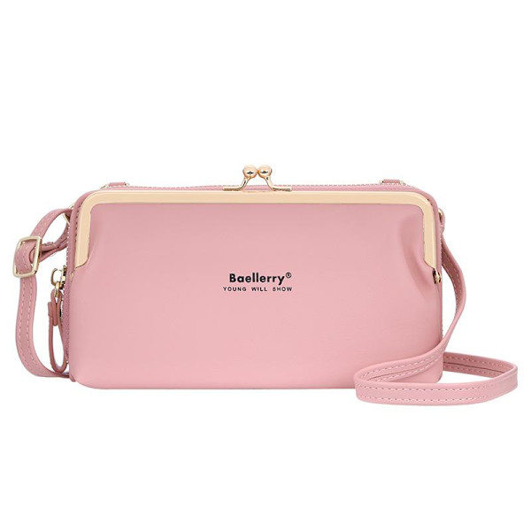 Baellerry Fashion Axelremsväskor Crossbody Messenger Bag för kvi Vinröd 19cm*11cm*5cm