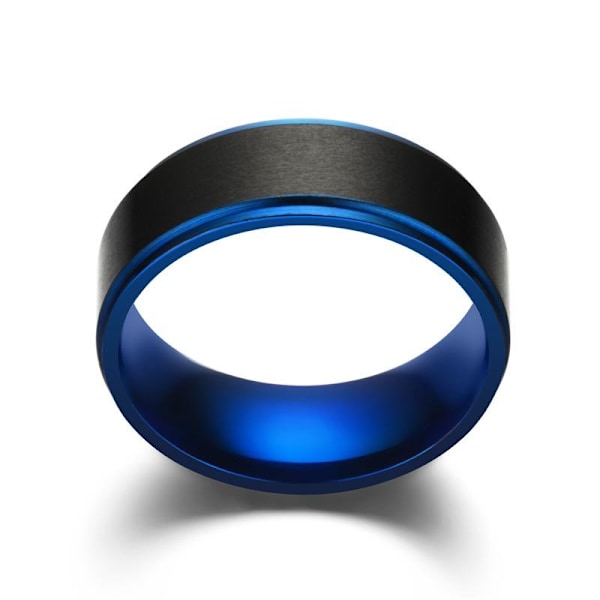 Aristocratic Domination Sort Ring - Elegante blå accenter til kr 8mm blå og sort nr. 9