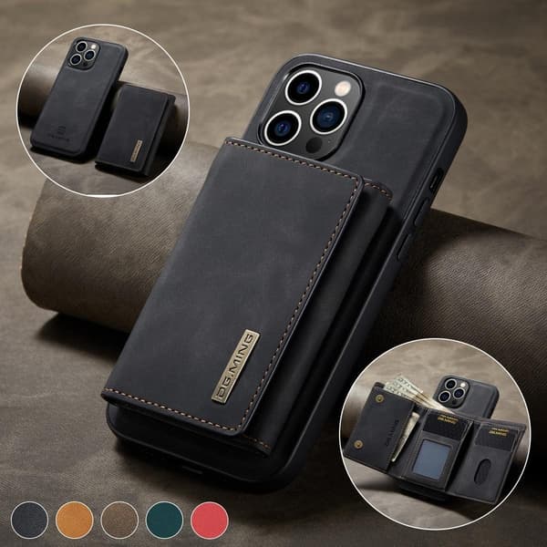 (For IPhone 15) DG.MING M1-serien avtakbart magnetisk lommebokf kaffe