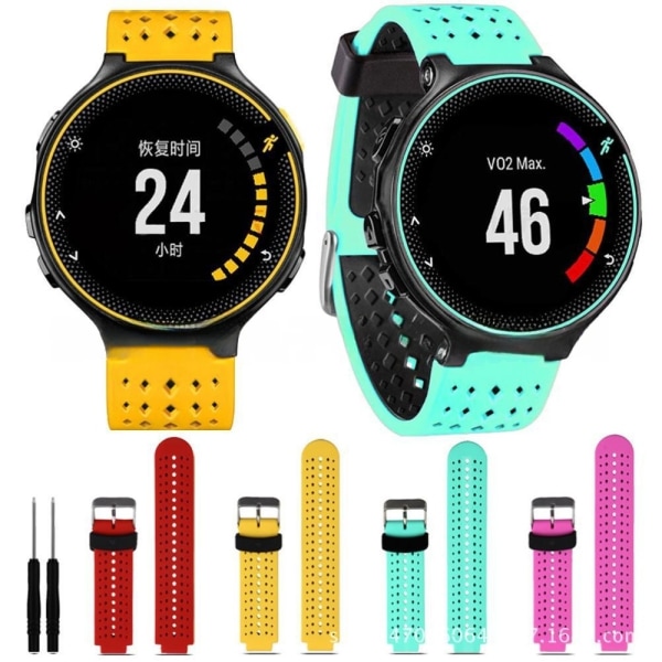 rannekoru silikoni Garmin Forerunner 220 230 235 Approach S20 musta/vaaleanpunainen