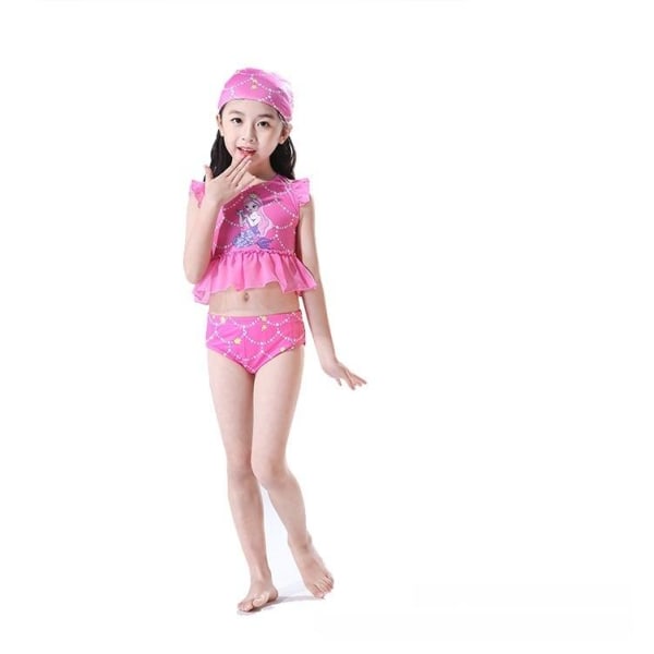 baddräkt med kjol mermaid tail swimsuite flicka blå 140