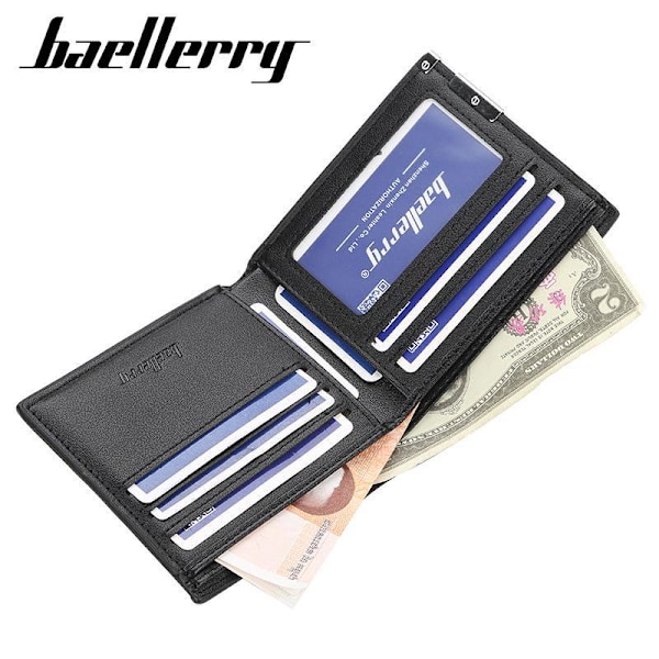 Baellerry Short Style Miesten Business Lompakot Nahka Yksinkertainen Short musta 11 cm * 9,5 cm * 2 cm