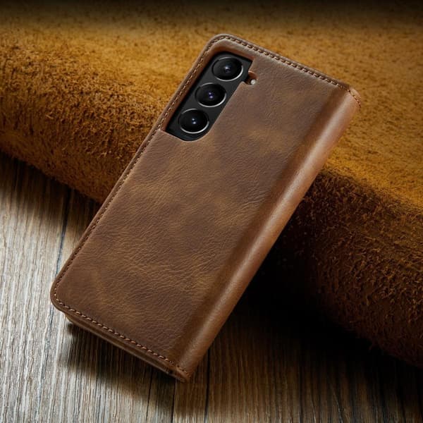 (För Samsung Galaxy A34 5G) DG.MING Lädertelefonfodral: Plånboks blå