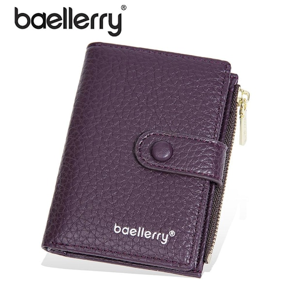 Baellerry Fashion Kort Tegnebog RFID-blokerende Mini-lynlås m sort