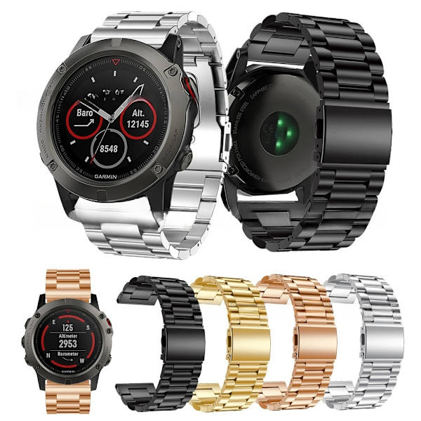 armbånd stål Garmin Fenix ​​5x 5x sort