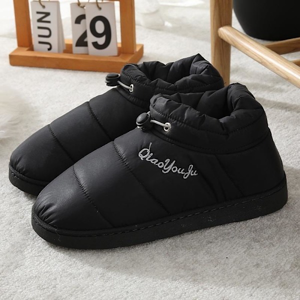mjuka tofflor fluffiga tofflor innetofflor svart 44-45 (insida 28cm)