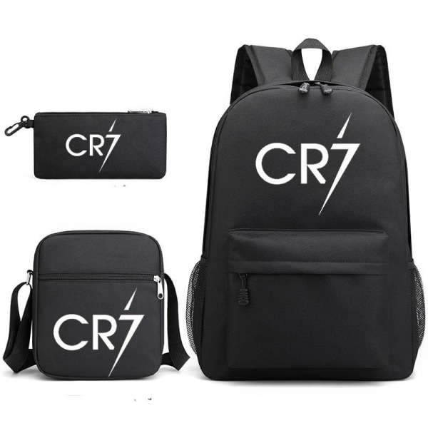 CR7 Ronaldo rygsæk børne penalhus skulderrem tasker pakke (3 stk) sort