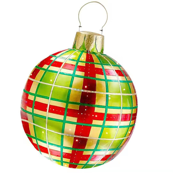 Juldekoration uppblåsbar julkulor ballong utomhusdekoration stor Grött rutnät