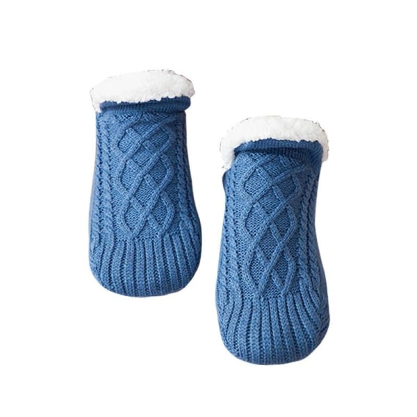 varme strikkede sokker skridsikre sokker hyggelige fleecestrømper indeni rød 43-45