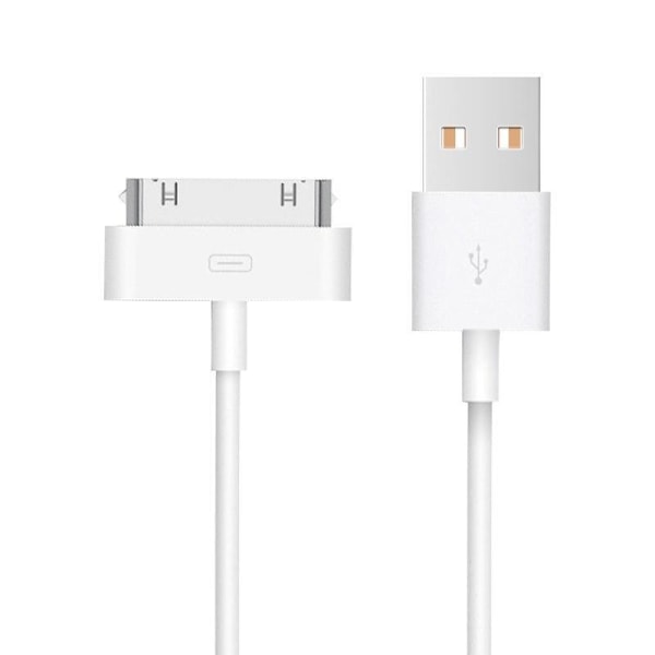 30-nastainen latauskaapeli iPhone 4s, iPad 2, iPod ja muille – yhteensopiva Valkoinen