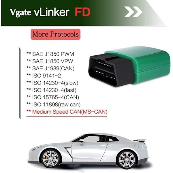 VLinker FD Bluetooth Bilscanner Diagnostikværktøj - Scan, dia som på billedet