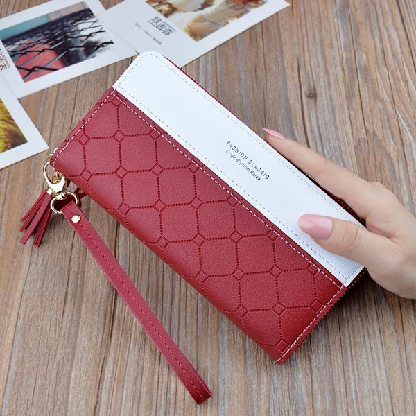 Baellerry Ladies Clutch Bags Fashion Handväskor PU läder telefon Ljusrosa 19.5cm*9.5cm*2.5cm
