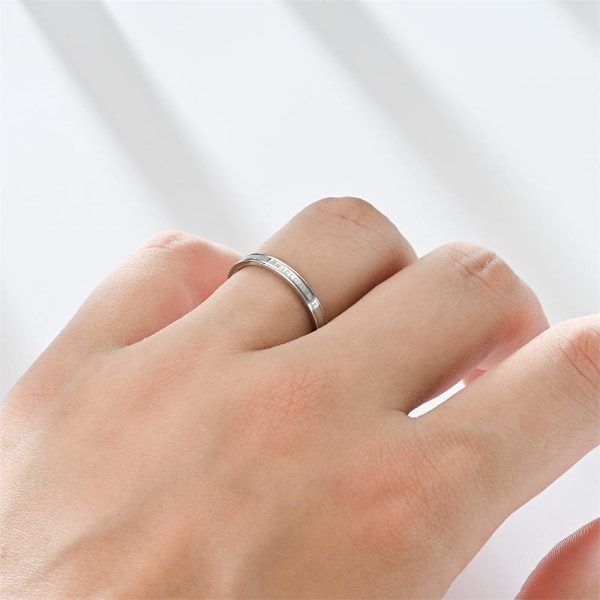 Forever Entwined -pari-sormus - Mukautettava \"I FEEL YOU\" -rakkaus 4mm teräsmaali Nro 6