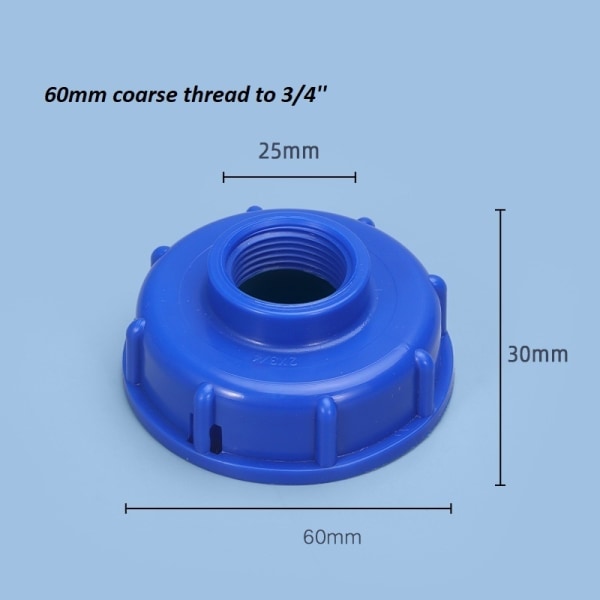ibc tankadapter ibc koppling ibc anslutnings ibc tank adapter S60*6 till 3/4tum blå