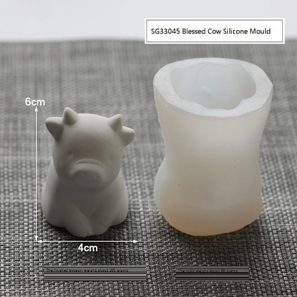 lysforme lys stearinlys gør-det-selv-forme i silikoneform sg33045 blessing cow b