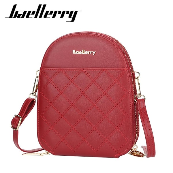 BAELLERRY Crossbody-veske for kvinner i koreansk stil med dobbel rødvin