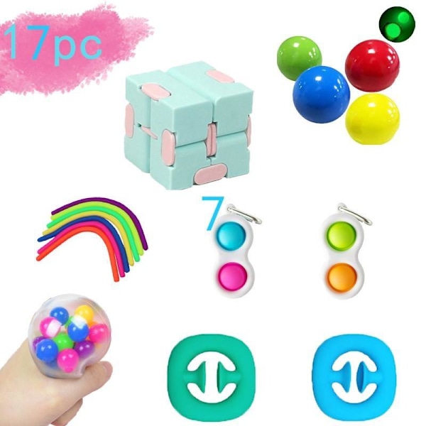 fidget toys pop it stressbollar fidget toys pack/set 17 st