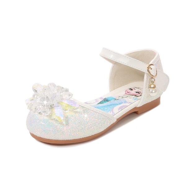elsa prinsesse sko barn pige med pailletter sølv farvet 20,5 cm / størrelse 33
