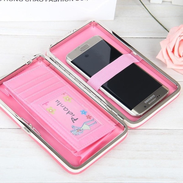 axelremsväskor plånbok axelväska med axelrem för mobil rosa