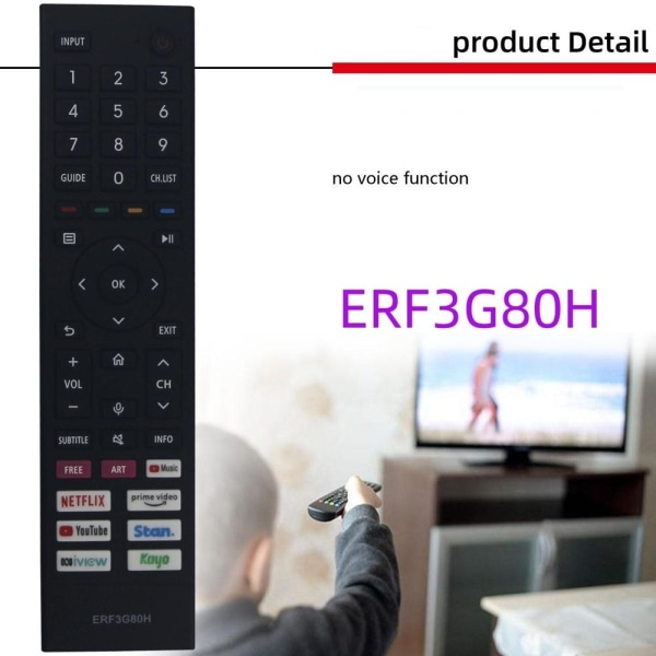 fjernbetjening erstatningsfjernbetjening til Hisense ERF3G80H E M Y F L I erf3a80