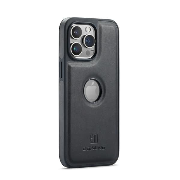 (For Samsung Galaxy S24 FE) DG.MING DG.MING Premium Leather Mobile Case – Thin and Shockproof Case with Logo Cutout Svart